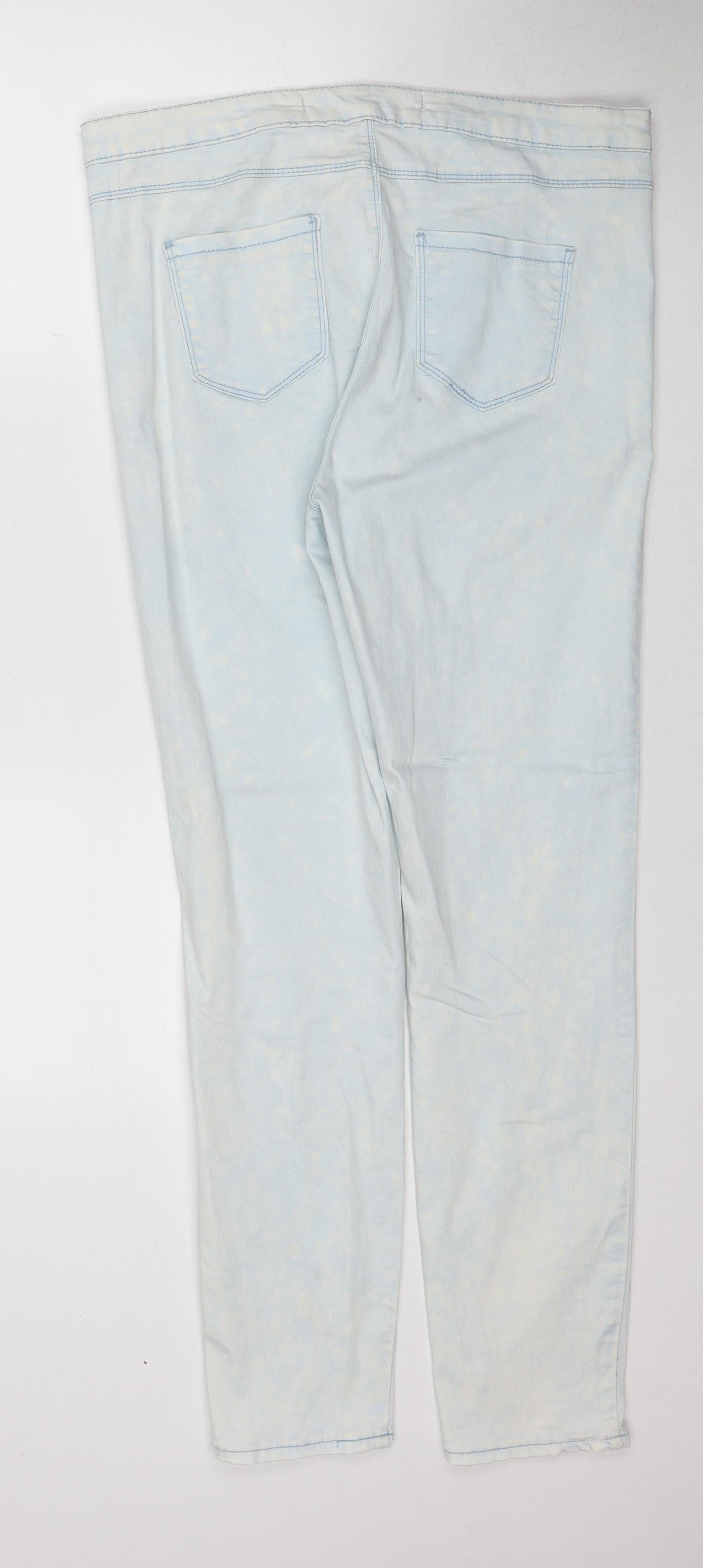 Denim & Co. Womens Blue Cotton Straight Jeans Size 18 Regular Zip