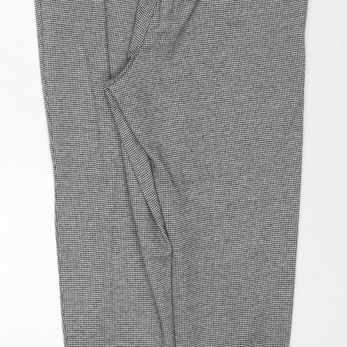 F&F Womens Black Geometric Polyester Trousers Size 12 Regular