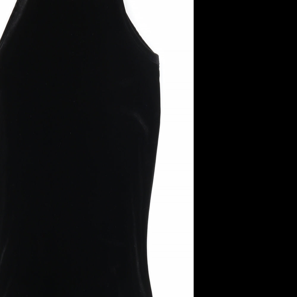 Boohoo Womens Black Polyester Bodycon Size 8 Square Neck Pullover