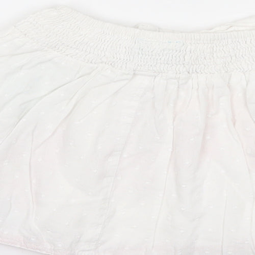 Uttam Kids Girls White Floral Cotton A-Line Skirt Size 5-6 Years Regular Pull On
