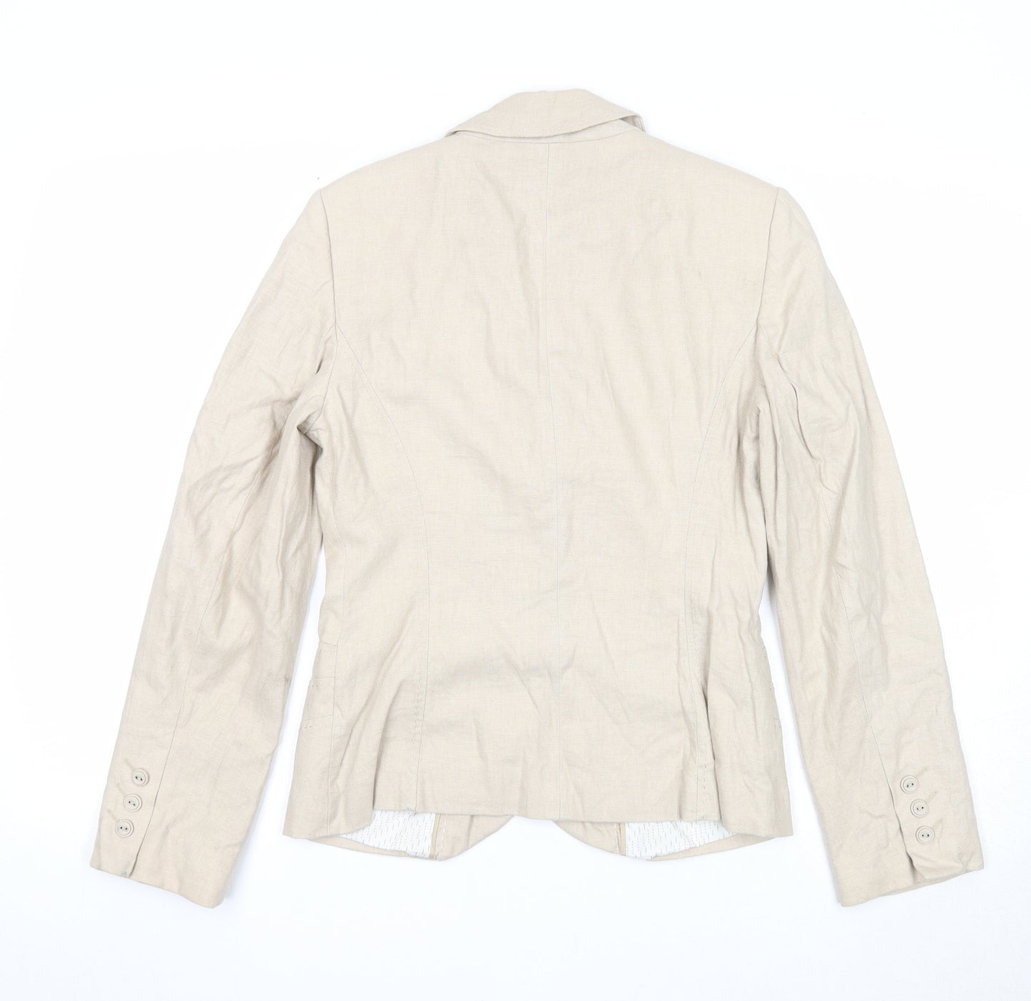 Marks and Spencer Womens Beige Jacket Blazer Size 8 Button