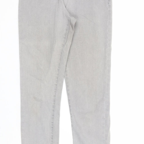 Denim & Co. Womens Grey Cotton Skinny Jeans Size 10 Regular Zip