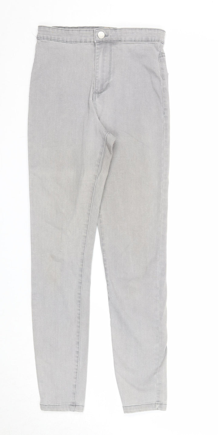 Denim & Co. Womens Grey Cotton Skinny Jeans Size 10 Regular Zip