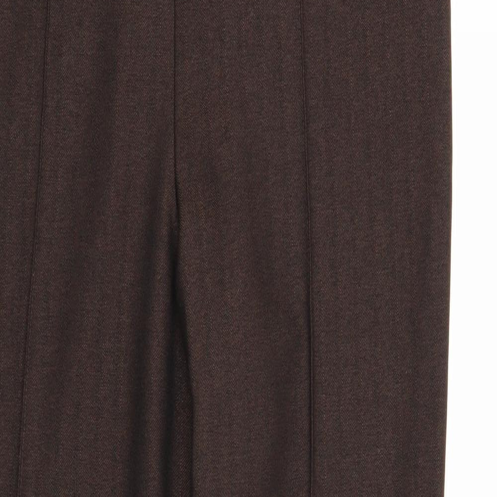 Marks and Spencer Womens Brown Polyester Trousers Size 12 Regular