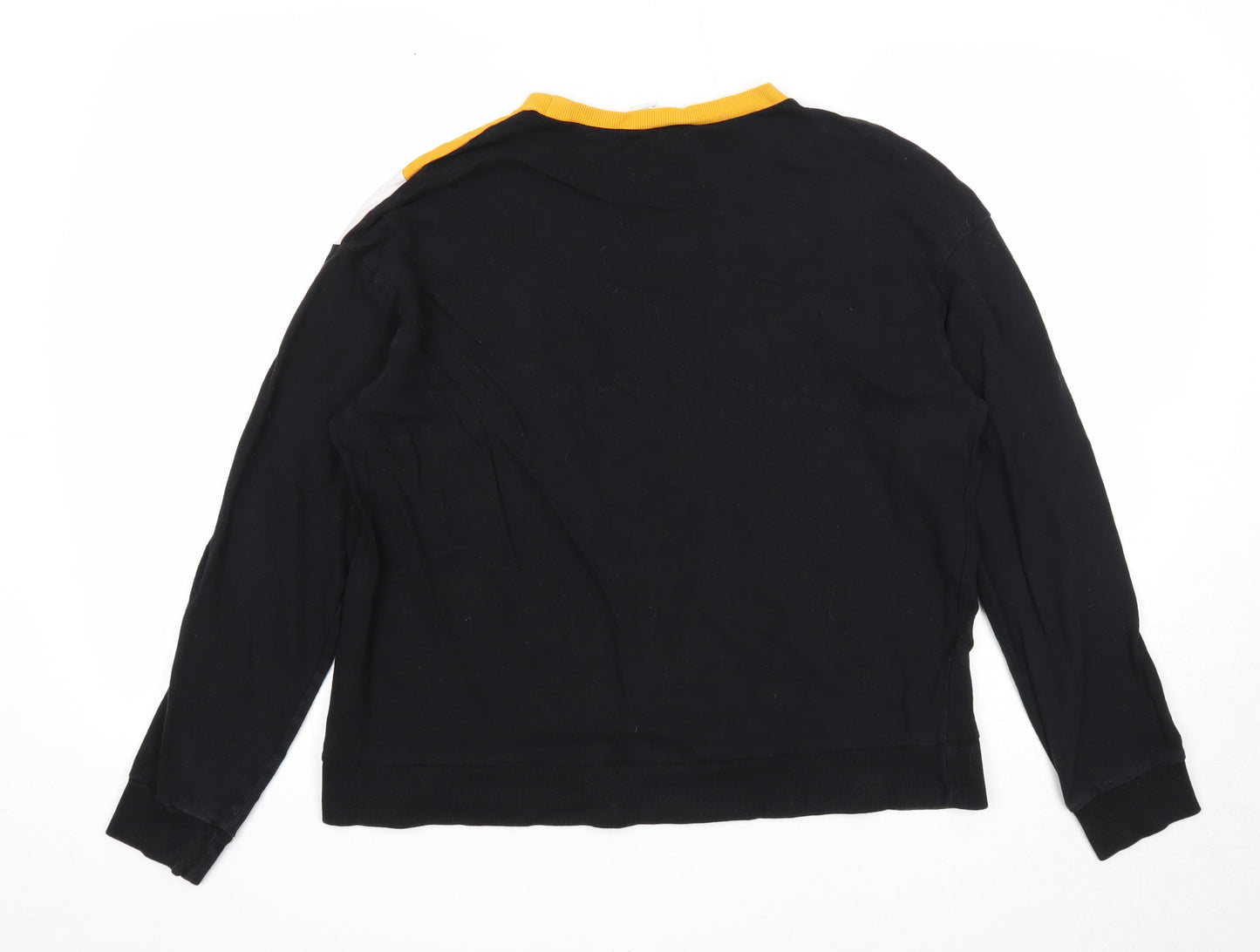 Divided Womens Black Colourblock Cotton Pullover Sweatshirt Size L Pullover