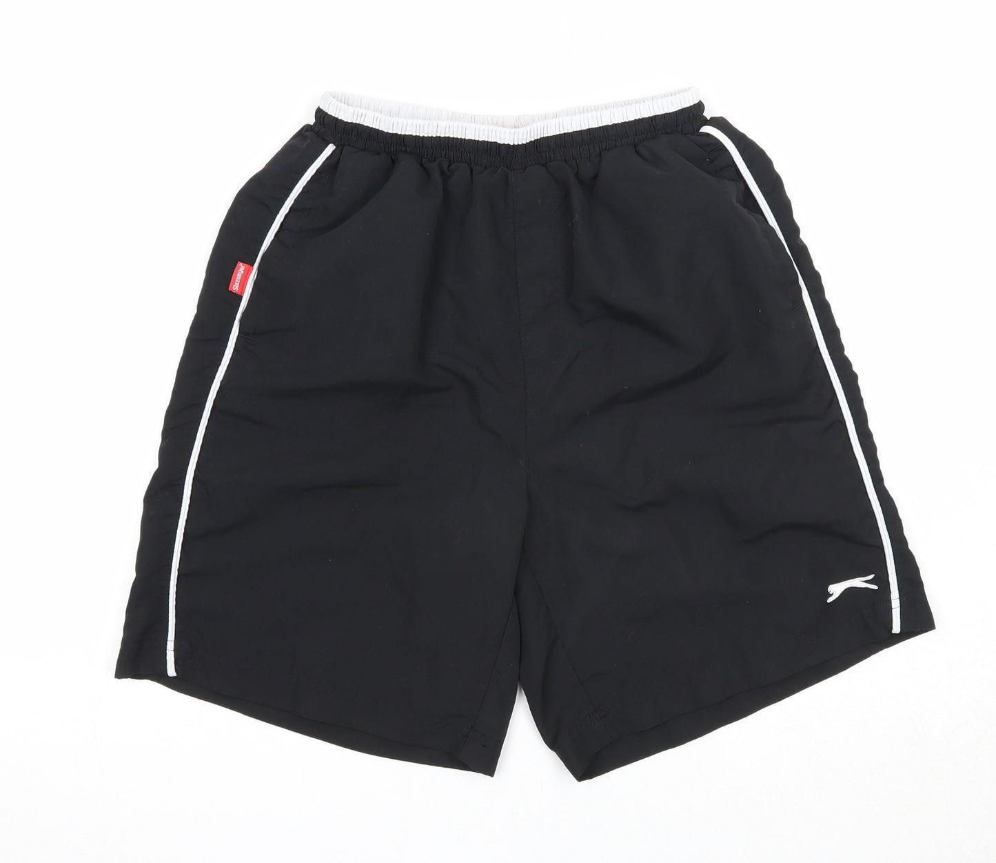 Slazenger Boys Black Polyester Sweat Shorts Size 13 Years Regular Drawstring