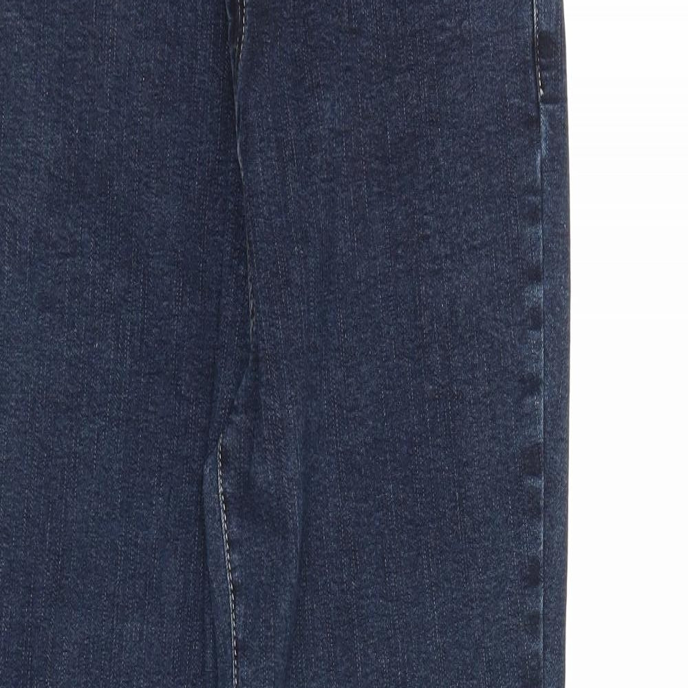 Per Una Womens Blue Cotton Bootcut Jeans Size 12 Regular Zip