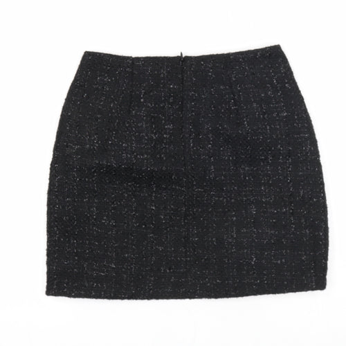 Primark Womens Black Polyester A-Line Skirt Size 6 Zip