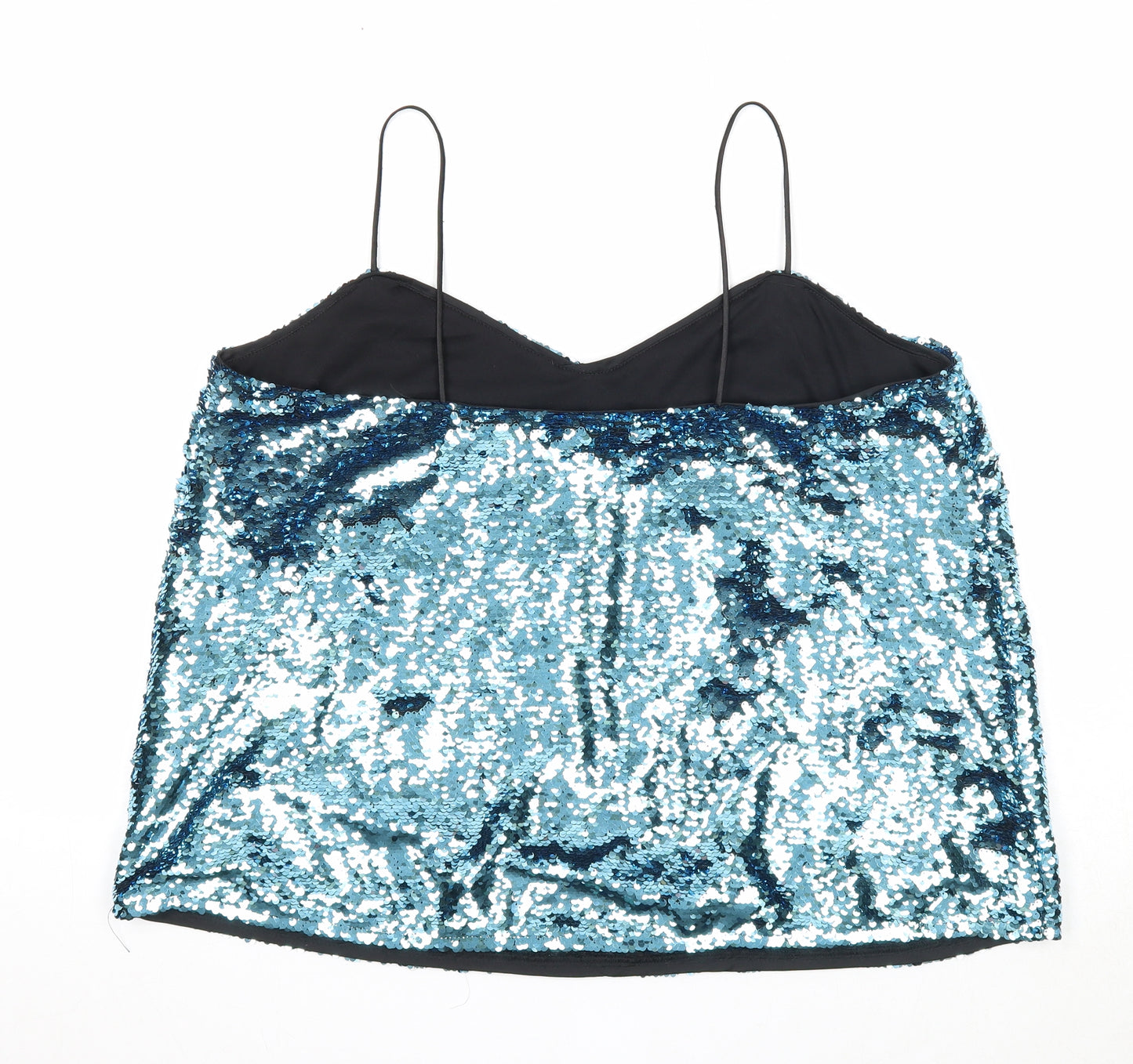 Very Womens Blue Polyester Basic Tank Size 16 V-Neck