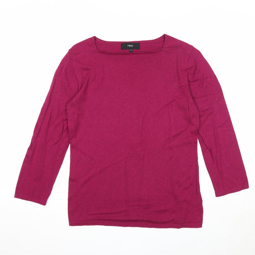 NEXT Womens Purple Square Neck Cotton Pullover Jumper Size 10