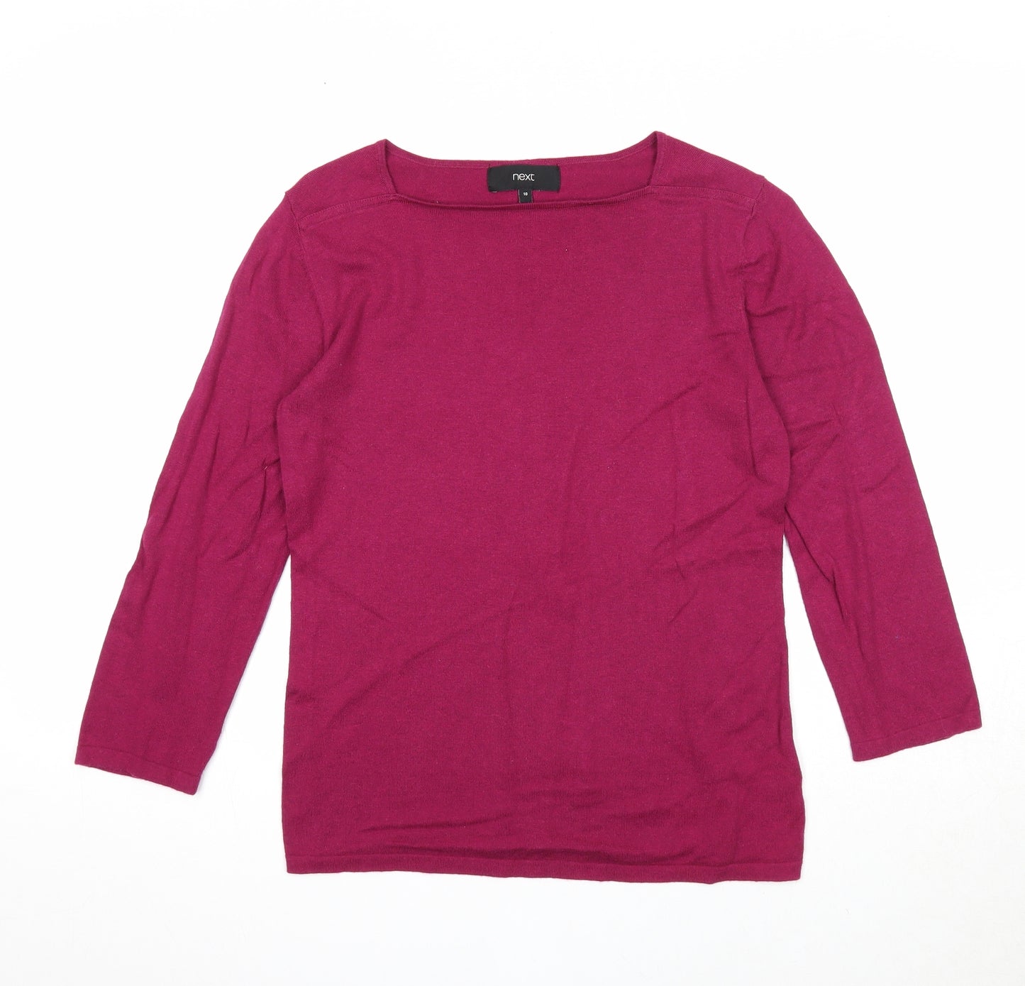 NEXT Womens Purple Square Neck Cotton Pullover Jumper Size 10