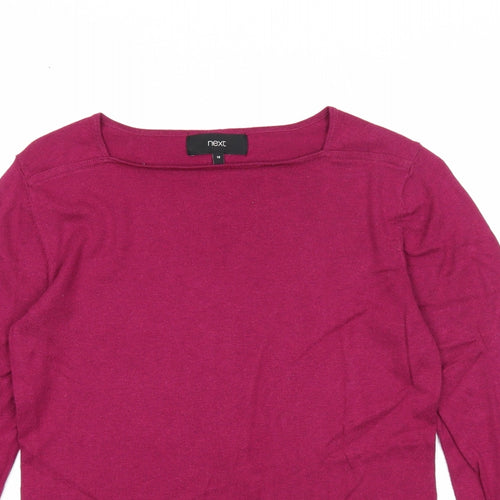 NEXT Womens Purple Square Neck Cotton Pullover Jumper Size 10