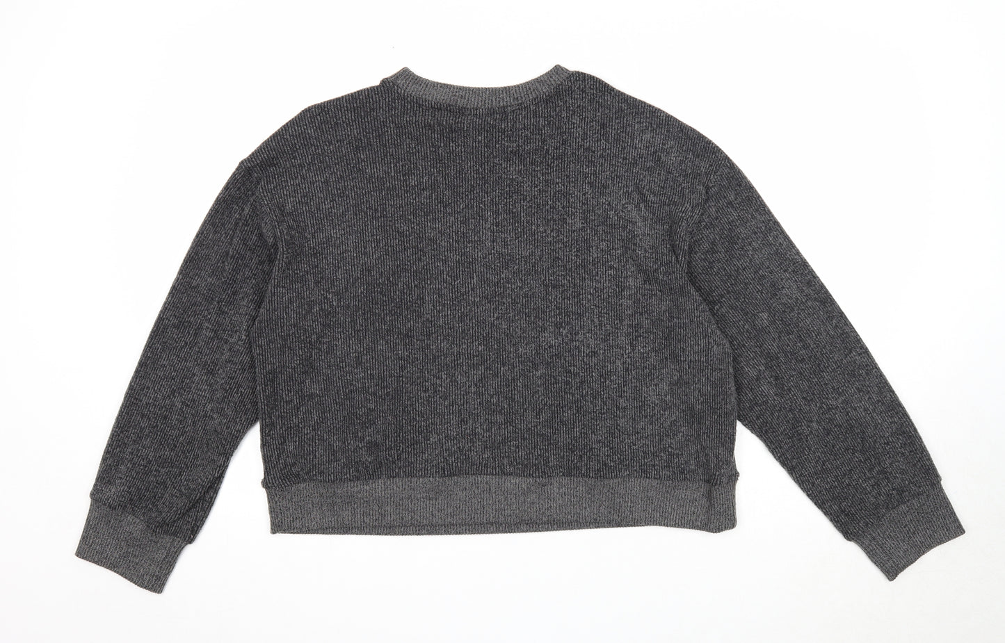 Zara Womens Grey Round Neck Polyester Pullover Jumper Size L