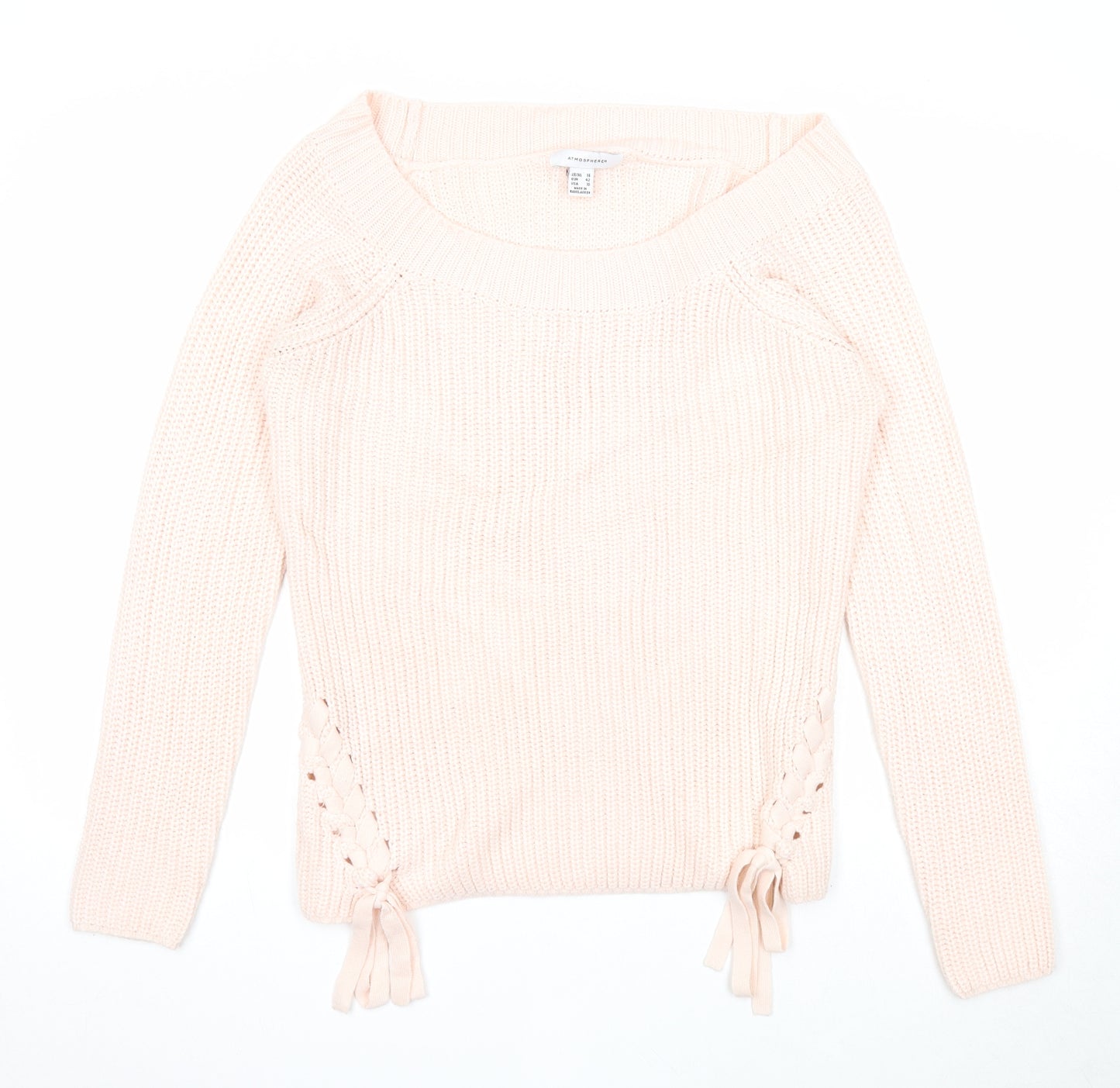 Atmosphere Womens Pink Boat Neck Acrylic Pullover Jumper Size 14