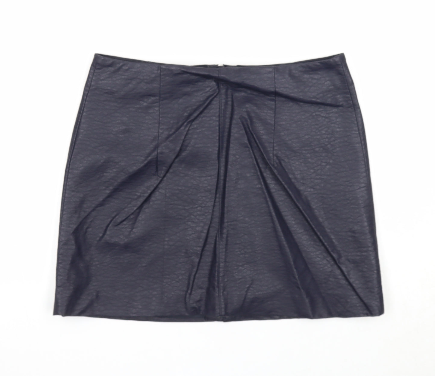 Divided Womens Blue Viscose A-Line Skirt Size 14 Zip