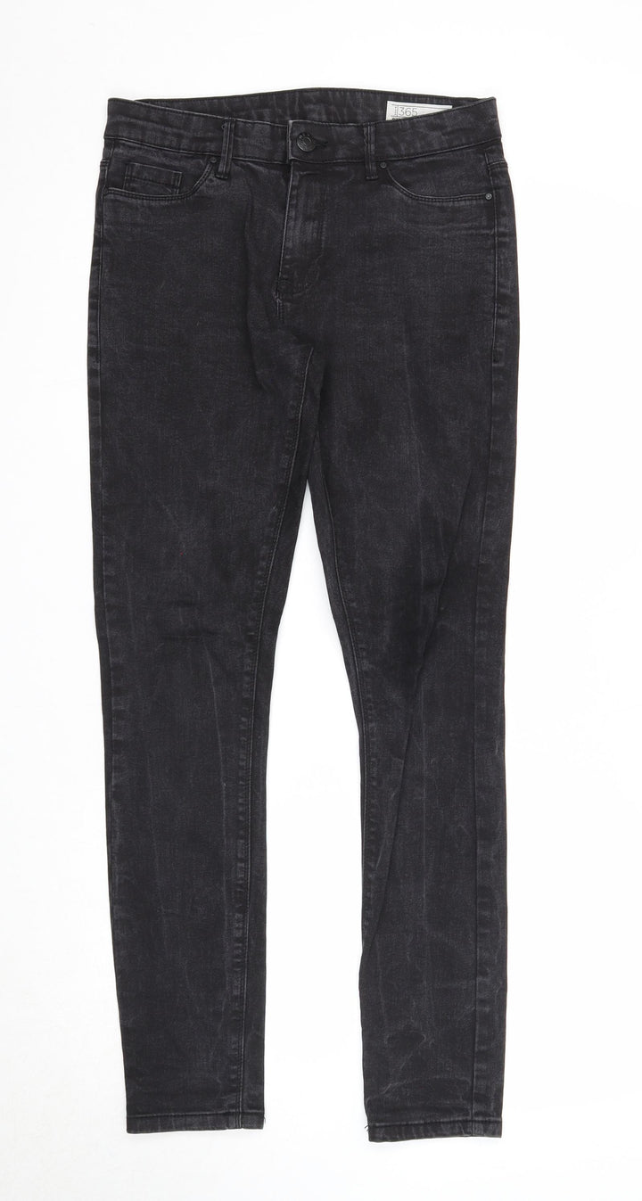 365 Denim Mens Black Cotton Skinny Jeans Size 30 in Regular Zip