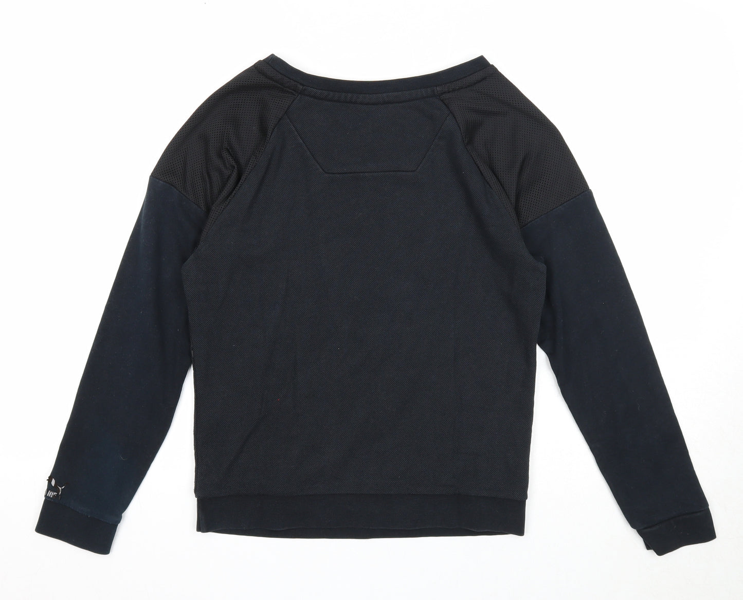 PUMA Womens Blue Polka Dot Cotton Pullover Sweatshirt Size XS Pullover