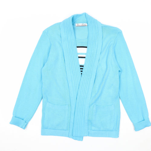 Pure & Natural Womens Blue Round Neck Acrylic Cardigan Jumper Size 6 - Twin Set