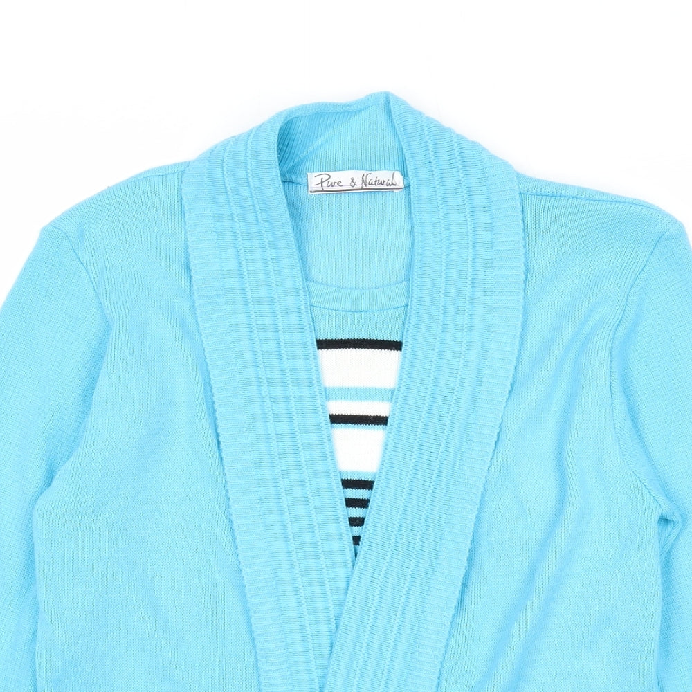 Pure & Natural Womens Blue Round Neck Acrylic Cardigan Jumper Size 6 - Twin Set