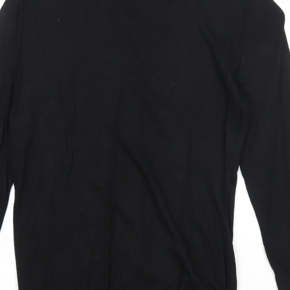 H&M Womens Black Round Neck Cotton Cardigan Jumper Size S