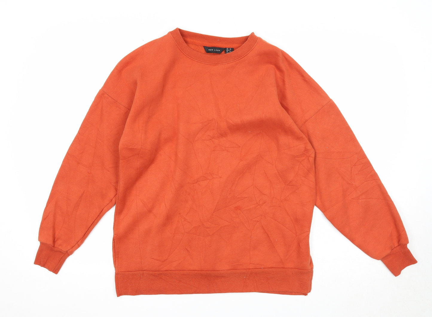 New Look Womens Orange Polyester Pullover Sweatshirt Size 8 Pullover