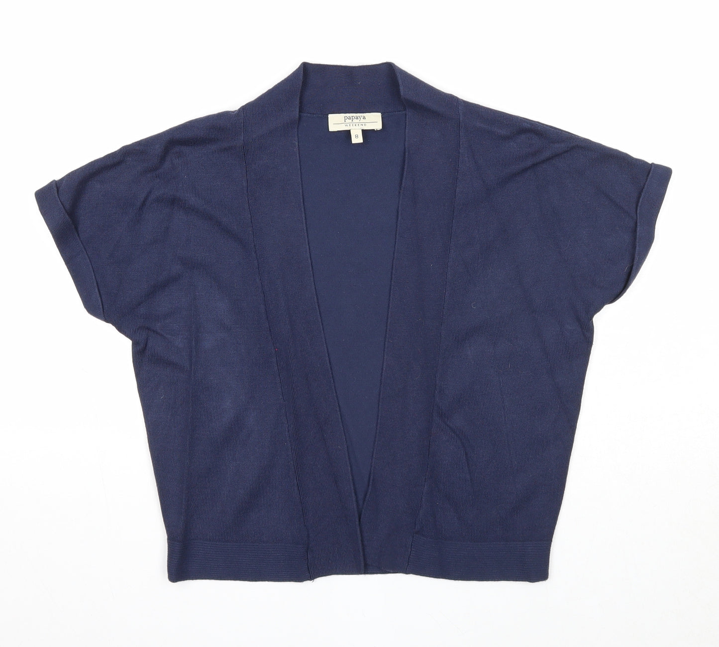 Papaya Womens Blue V-Neck Viscose Cardigan Jumper Size 8