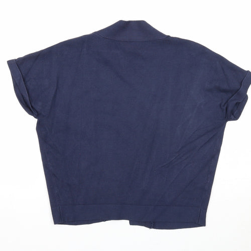 Papaya Womens Blue V-Neck Viscose Cardigan Jumper Size 8