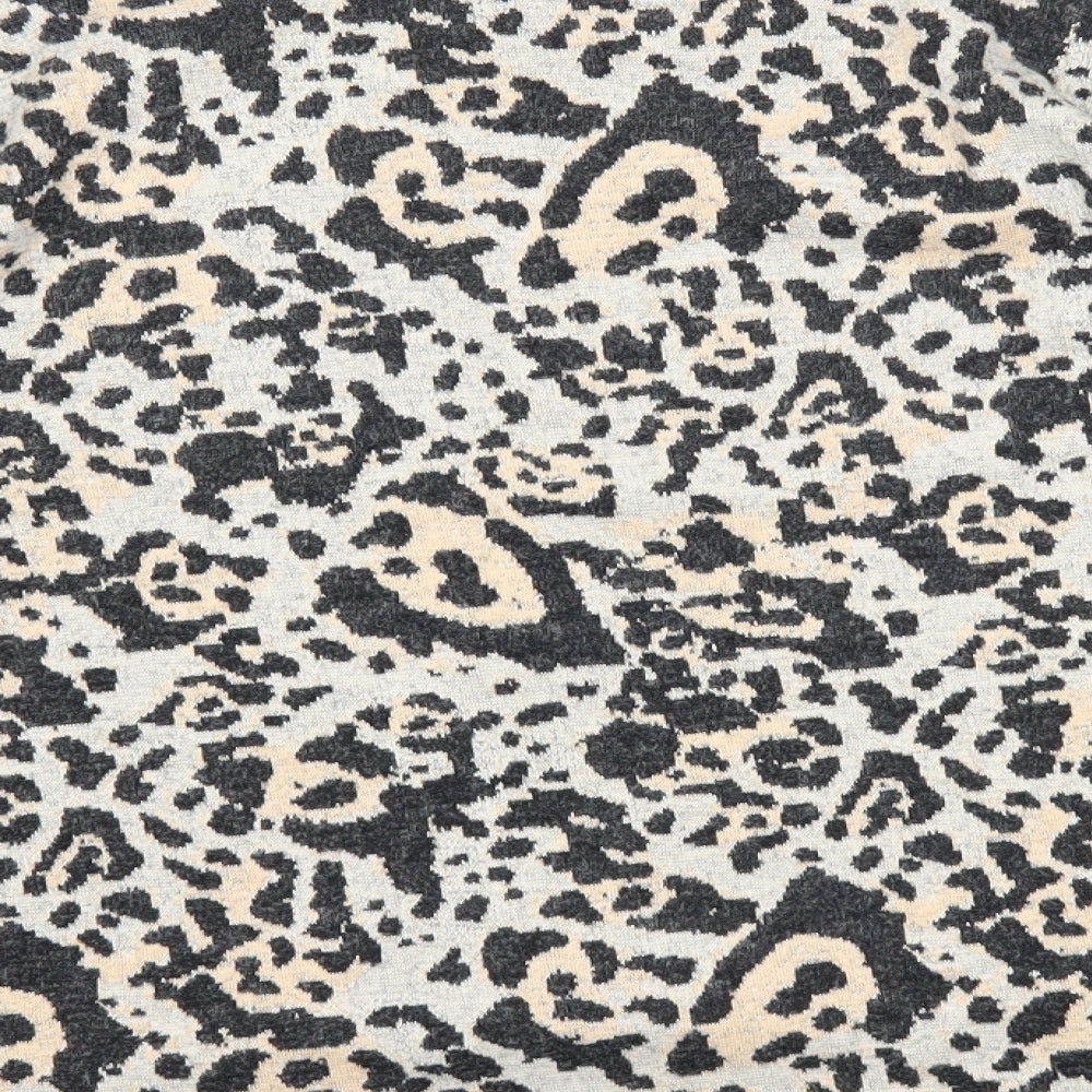 Topshop Womens Multicoloured Round Neck Animal Print Cotton Pullover Jumper Size 10 - Leopard Pattern