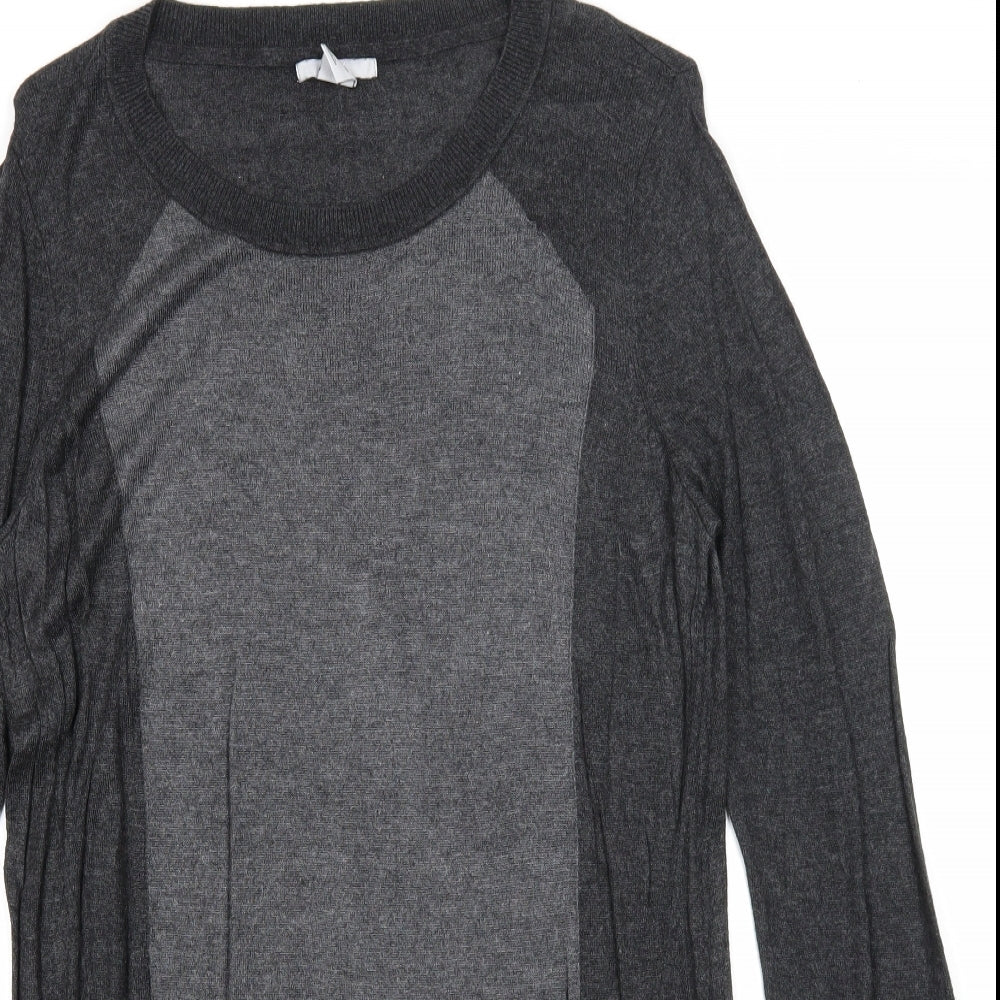 H&M Womens Black Round Neck Viscose Pullover Jumper Size L