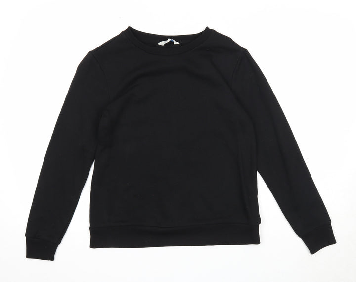 Peacocks Womens Black Polyester Pullover Sweatshirt Size 8 Pullover