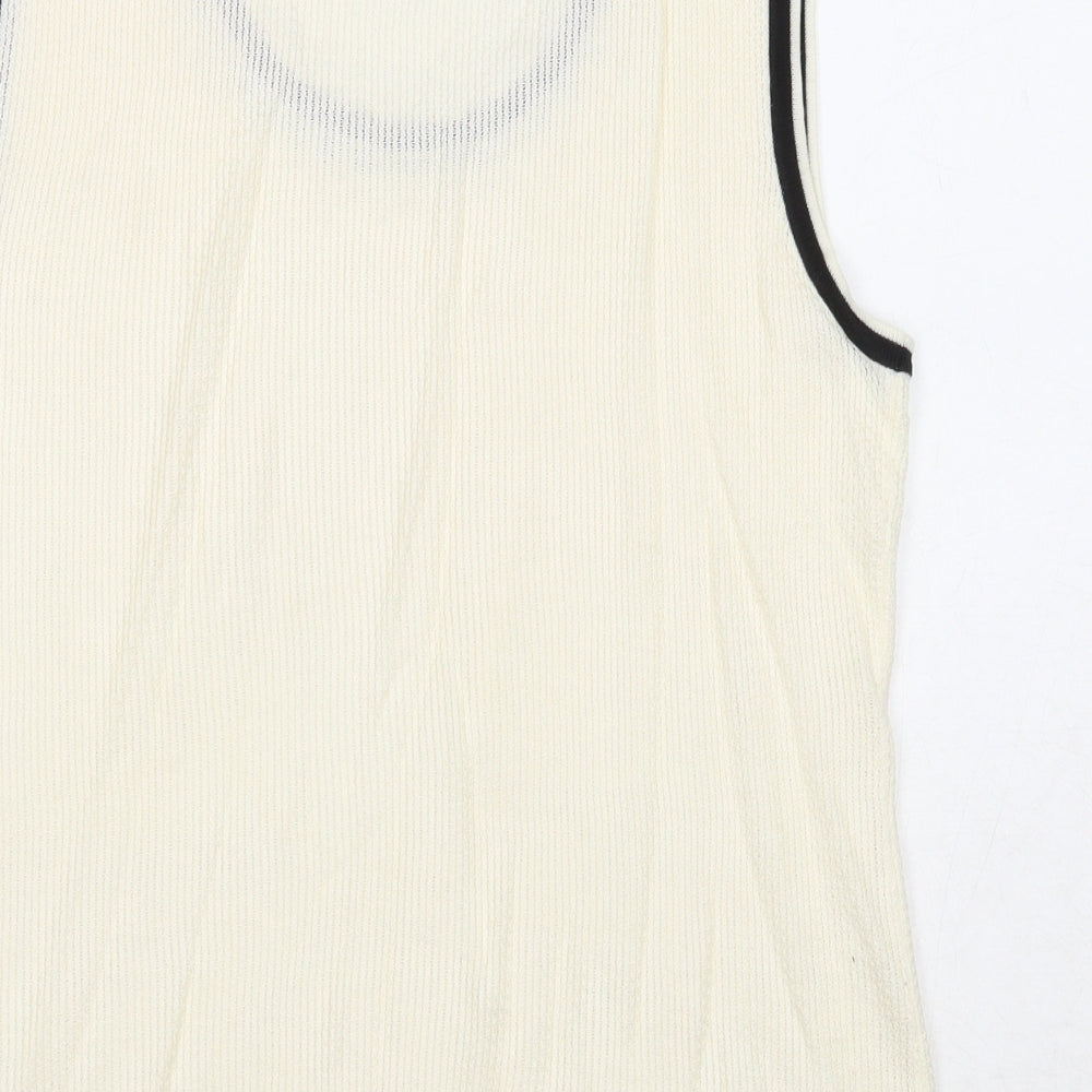 Nightingales Womens Beige Acrylic Basic Blouse Size 16 Round Neck