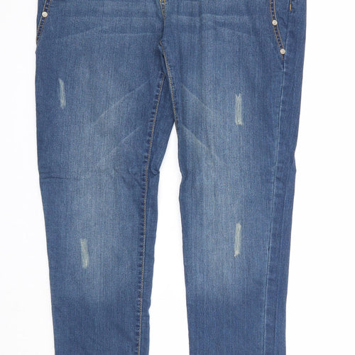 Janina Womens Blue Cotton Skinny Jeans Size 8 Regular Zip