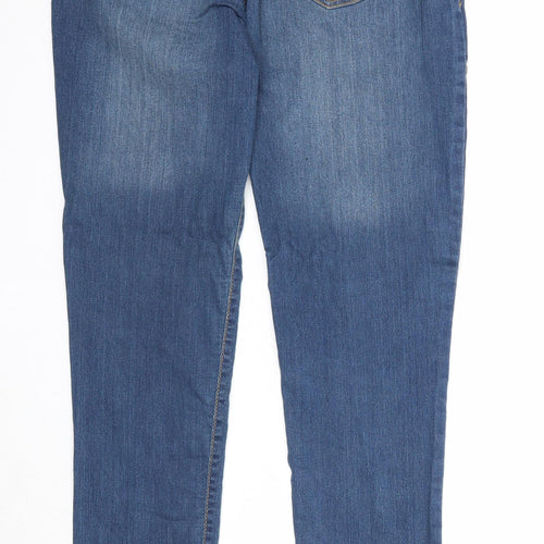 Janina Womens Blue Cotton Skinny Jeans Size 8 Regular Zip
