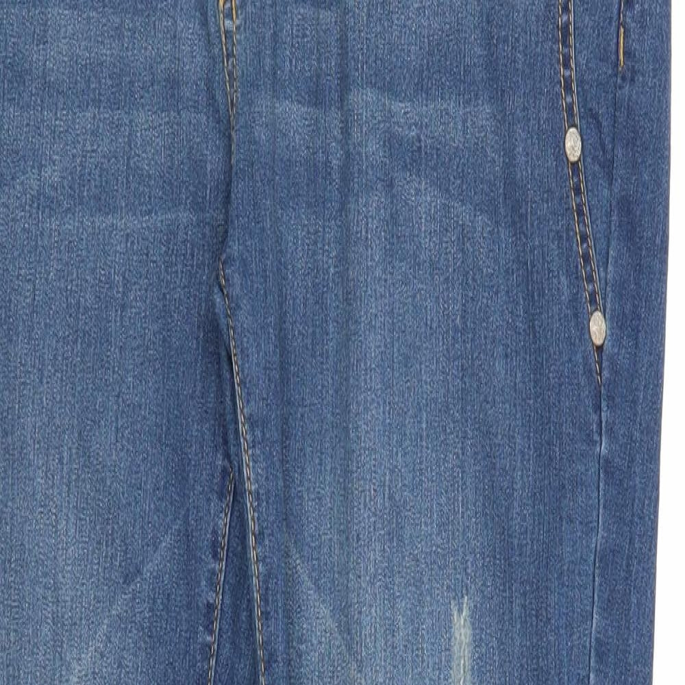 Janina Womens Blue Cotton Skinny Jeans Size 8 Regular Zip