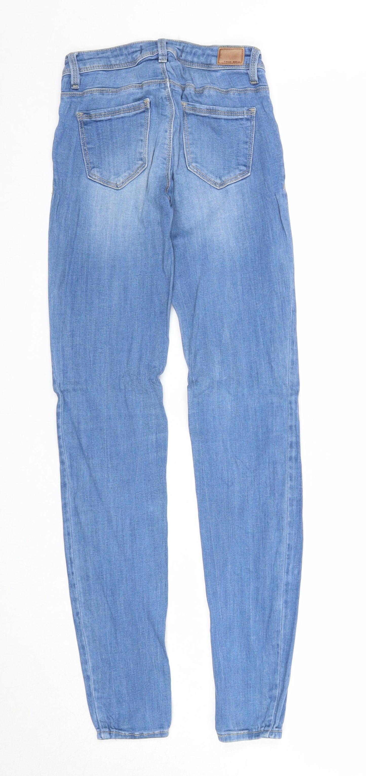 TALLY WEiJL Womens Blue Cotton Skinny Jeans Size 4 Regular Zip - Waist 20 inches