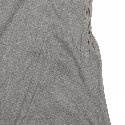 NEXT Womens Green Linen Basic Button-Up Size 10 V-Neck