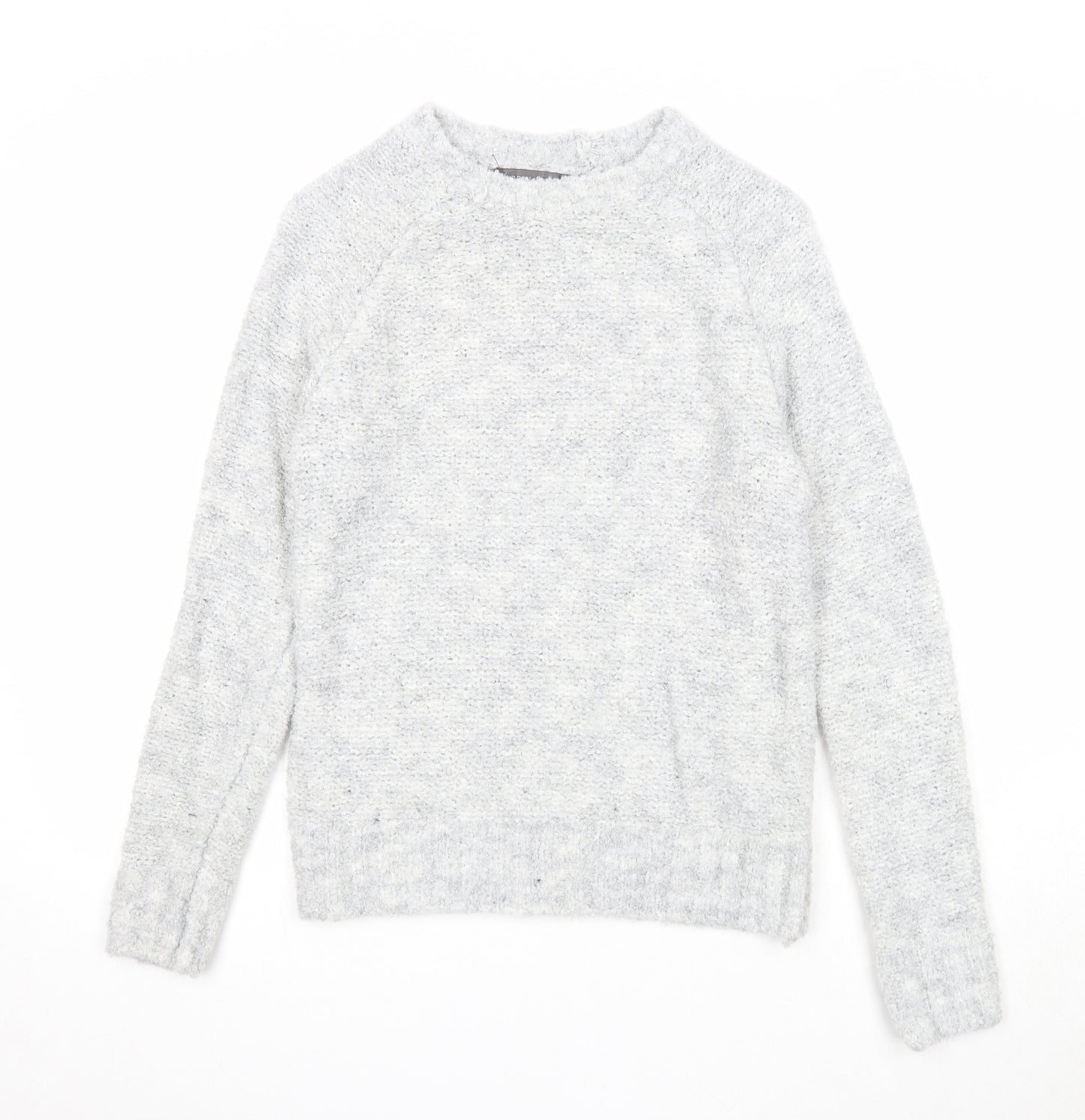 Primark Womens Grey Round Neck Acrylic Pullover Jumper Size 6
