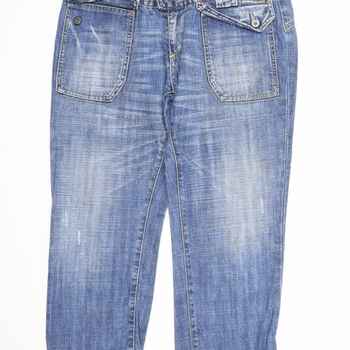 Duck and Cover Mens Blue Cotton Cropped Jeans Size 30 in Regular Zip