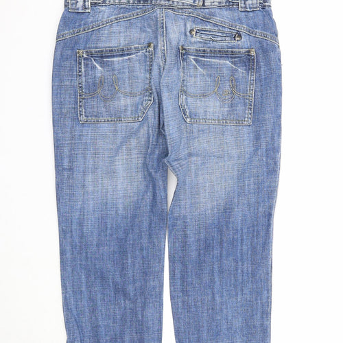 Duck and Cover Mens Blue Cotton Cropped Jeans Size 30 in Regular Zip