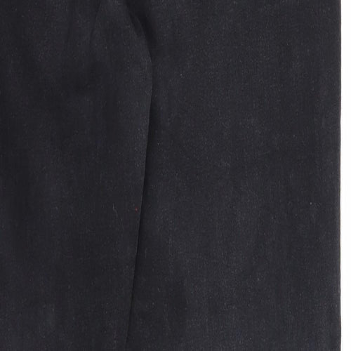 &Denim Womens Black Cotton Straight Jeans Size 31 in Regular Button