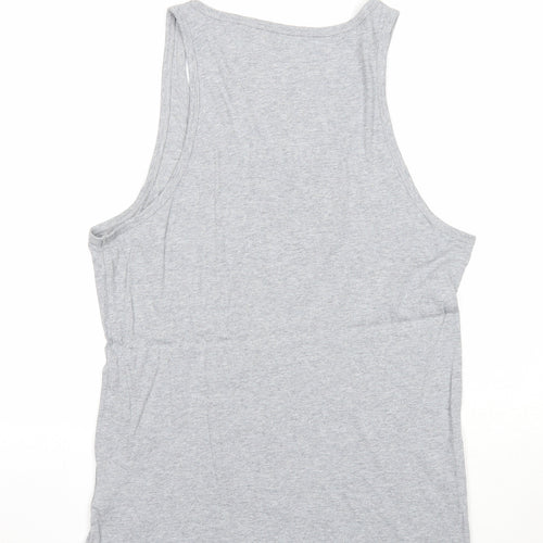 Stanley Stella Womens Grey Cotton Basic Tank Size M Scoop Neck - Rick & Morty
