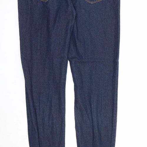 Denim & Co. Womens Blue Cotton Straight Jeans Size 10 Regular Zip