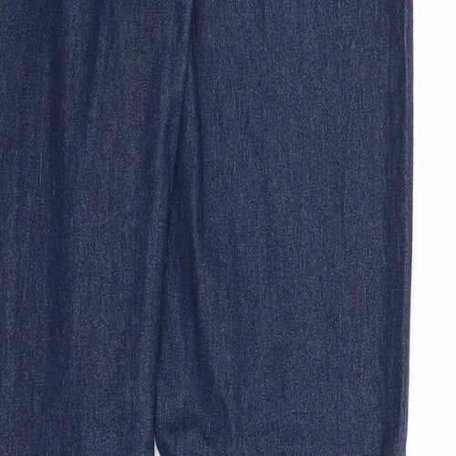 Denim & Co. Womens Blue Cotton Straight Jeans Size 10 Regular Zip