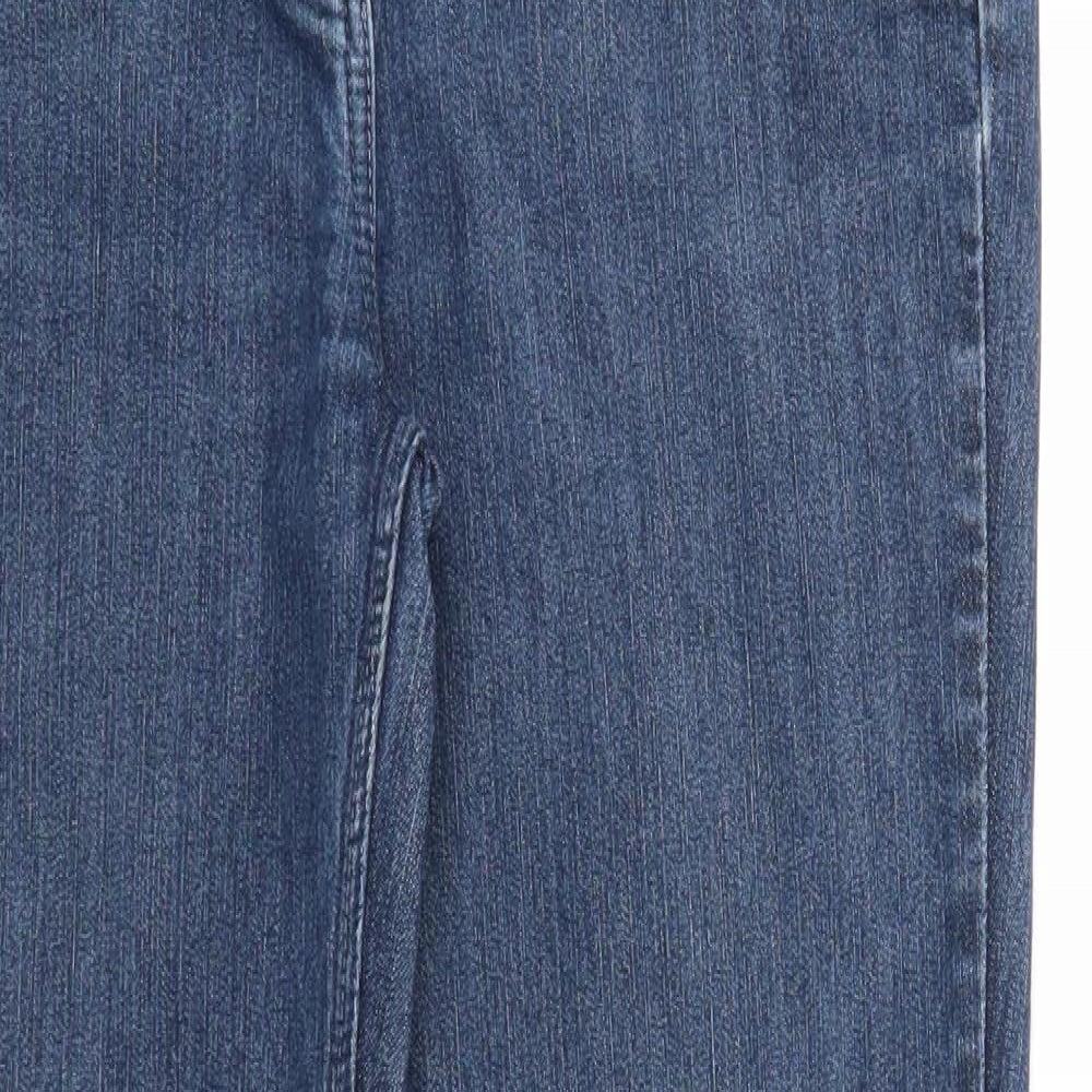 George Womens Blue Cotton Straight Jeans Size 12 Regular Zip