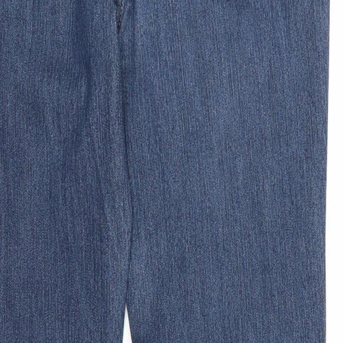 George Womens Blue Cotton Straight Jeans Size 12 Regular Zip