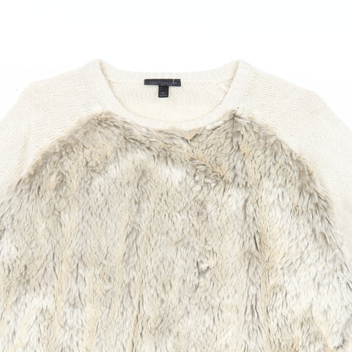 Topshop Womens Beige Acrylic Pullover Sweatshirt Size 10 Pullover