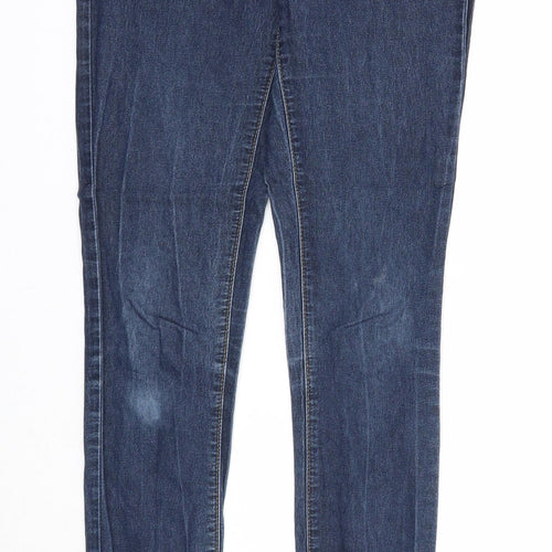 Denim & Co. Womens Blue Cotton Skinny Jeans Size 8 Regular Zip