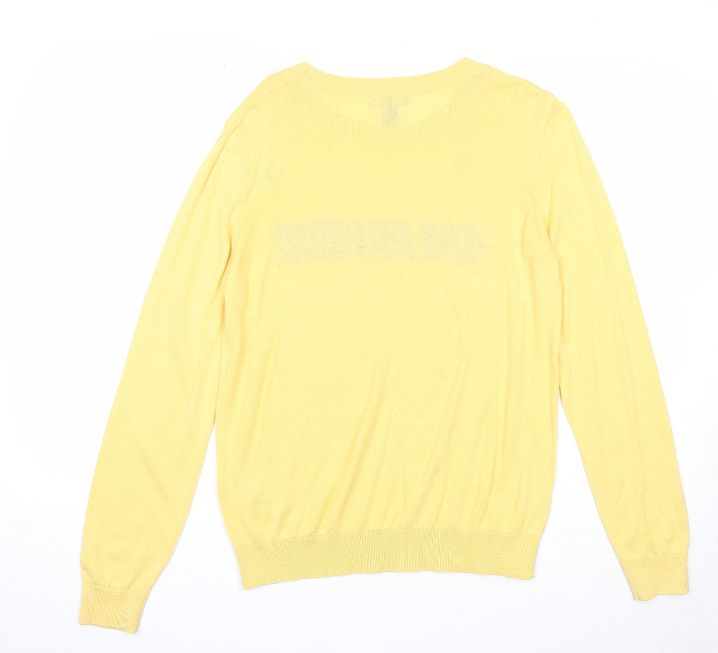 New Look Womens Yellow Round Neck Acrylic Pullover Jumper Size 10 - Sisterhood