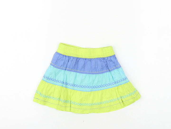 Cherokee Baby Multicoloured Striped 100% Cotton A-Line Skirt Size 9-12 Months Pull On
