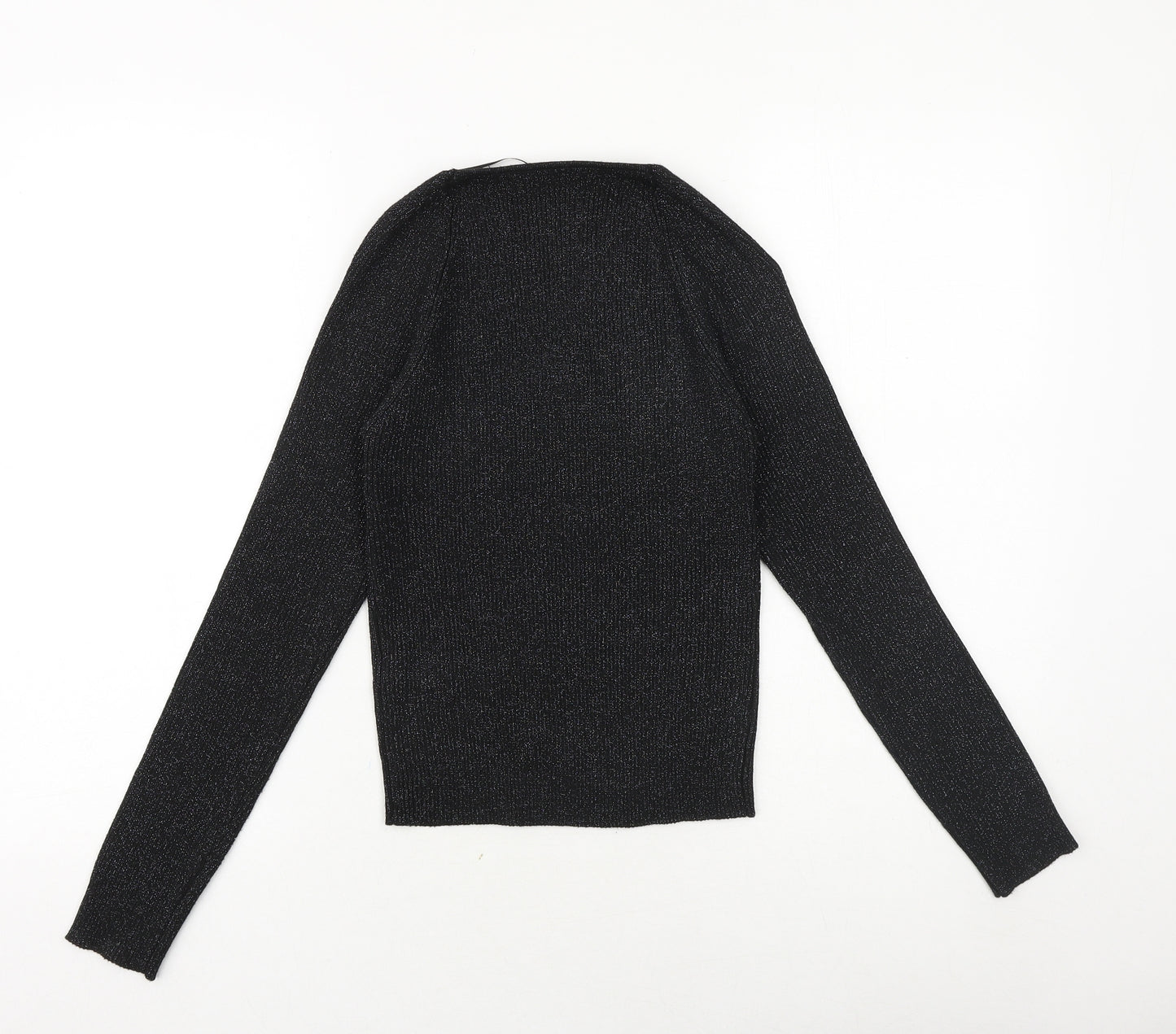 Primark Womens Black Scoop Neck Viscose Pullover Jumper Size 10